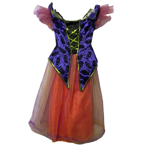 Rubie's Other - Rubie’s Witch Costume Dress Gown Purple Orange Toile Sequins Girl’s Small 4/6